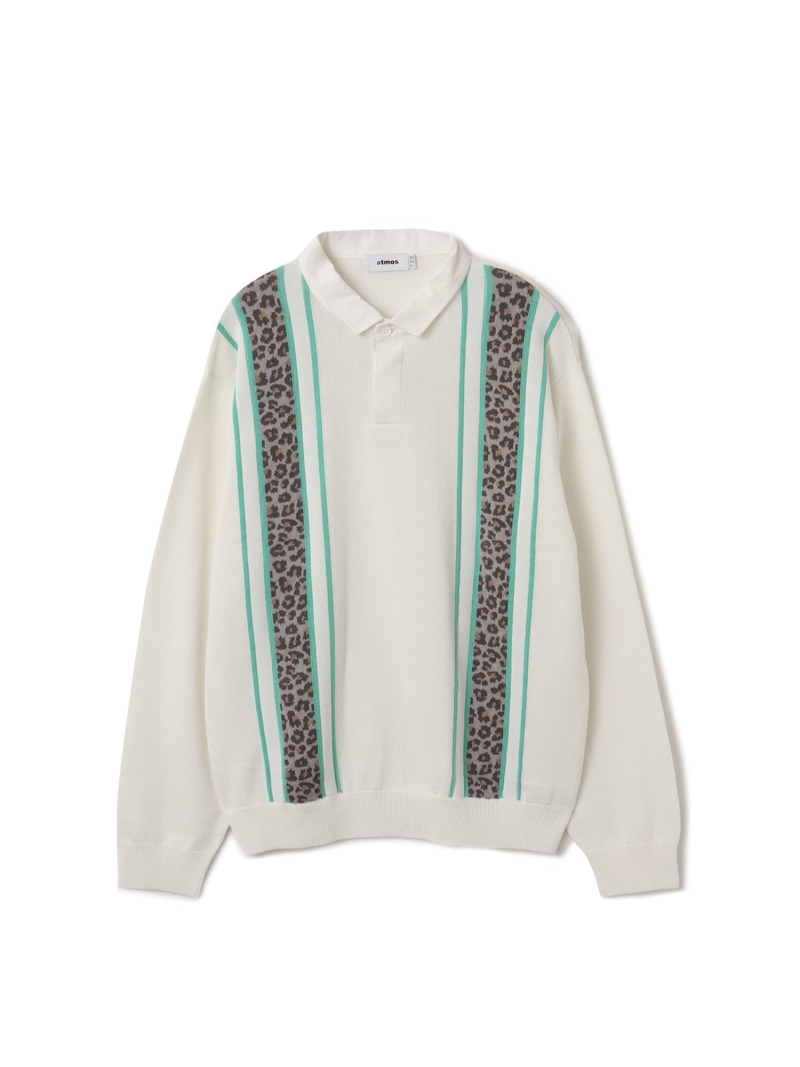atmos atmos Knit LS Rugby Shirt WHITE アトモス トップス 編み物 白いこと【貨物輸送無料】