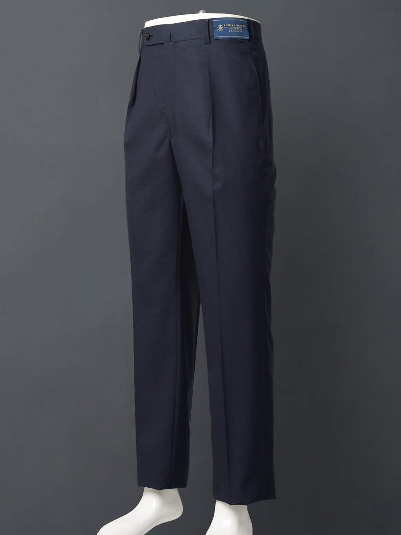 【SALE／20%OFF】SUIT SQUARE FUMIYA HIRANO タックテーパードパンツ SUPER100'sウール スーツ スクエア スーツ・フォーマル スーツパンツ ネイビー【RBA_E】【送料無料】｜ Fashion Men
