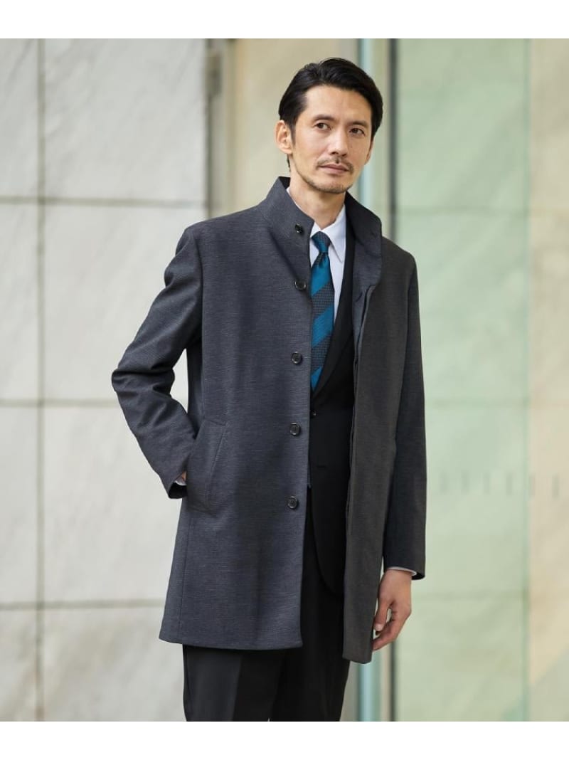 【SALE／45%OFF】TAKEO KIKUCHI 【ダウンライナー付き】ドビースタンドカラーコート タケオキクチ ジャケット・アウター その他のジャケット・アウター グレー ネイビー ブラック【RBA_E】【送料無料】
