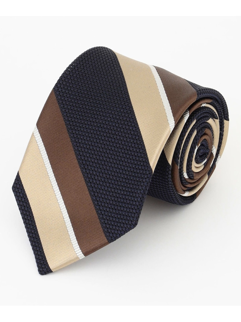 J.PRESS 【JAPANESE SILK FRESCO TIE COLLECTION】マルチストライプ ネクタイ ジェイプレス スーツ・フォーマル ネクタイ・蝶ネクタイ ブラウン ネイビー【送料無料】