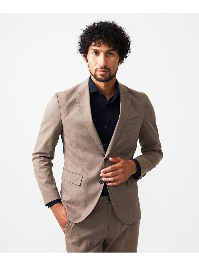 【SALE／10%OFF】MICHEL KLEIN HOMME 【セットアップ】ピンヘッドテーラードジャケット ミッシェルクランオム ジャケット・アウター テーラードジャケット・ブレザー ブラウン ブラック【RBA_E】【送料無料】