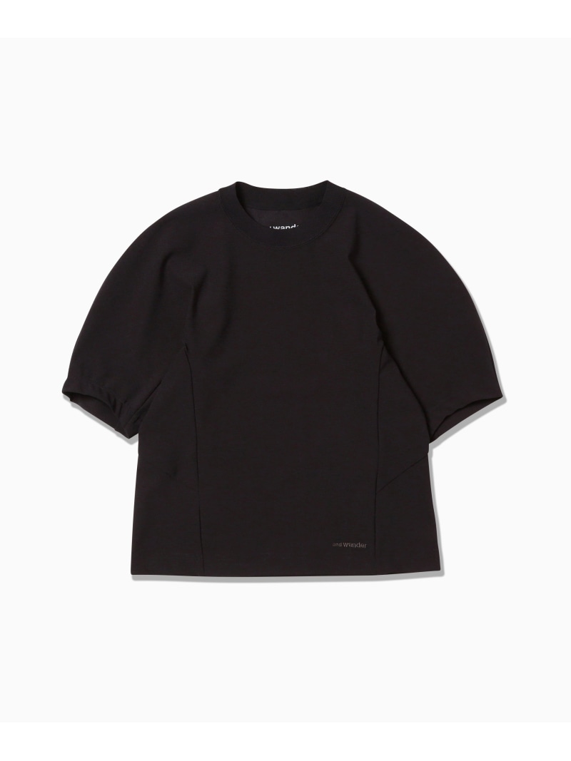 and wander dolman SS T (W) アンドワンダー トップス カットソー・Tシャツ イエロー ホワイト ブラック【送料無料】