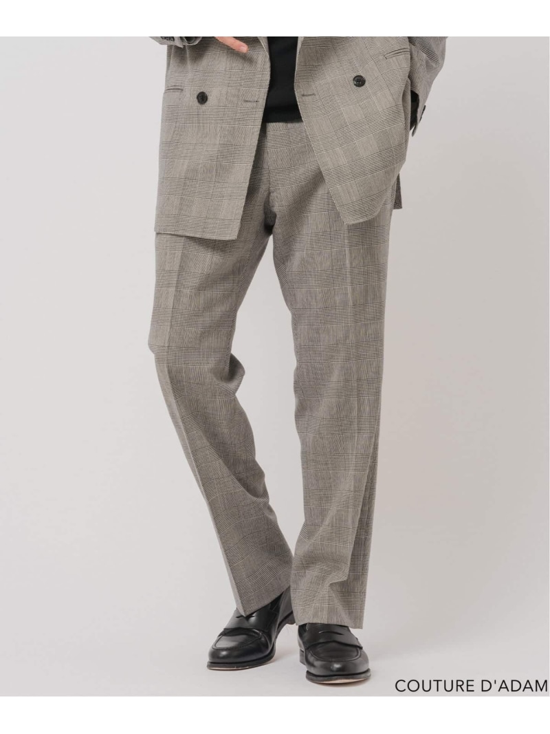 EDIFICE COUTURE D\u0027ADAM (クチュール ド アダム) 別注 Officer\u0027s Trousers Glencheck エディフィス ズボン下 スラックス・お召しものズボン下 薄墨色【貨物輸送無料】 メンズファッション-ズボン・パンツ