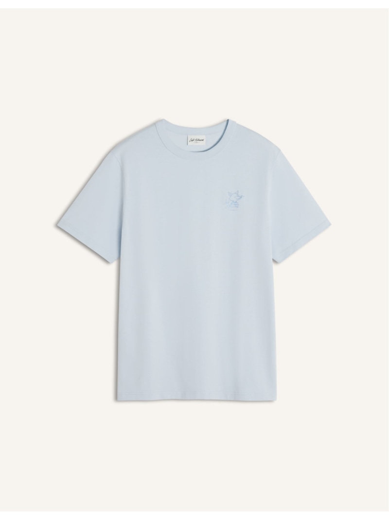 Maison Kitsune MAISON KITSUNE/(U)BARISTA FOX RELAX TEE-SHIRT メゾン キツネ トップス カットソー・Tシャツ ブルー【送料無料】