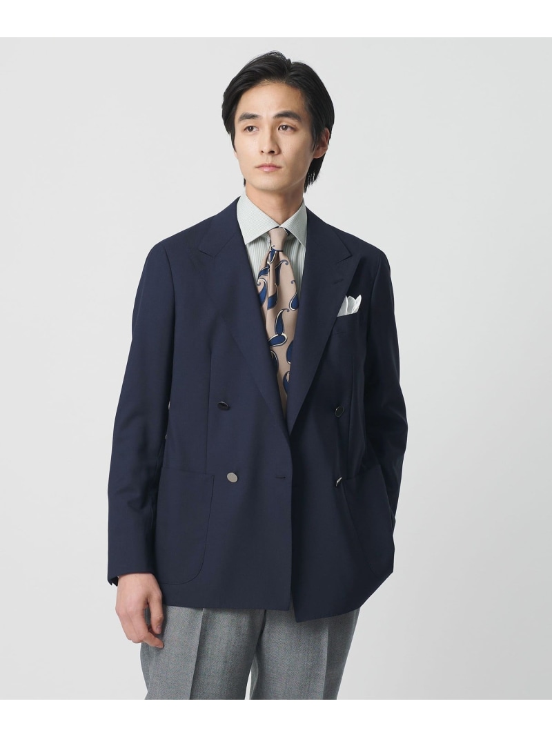 UNITED ARROWS ウール モヘヤ 4ボタン ダブルブレストブレザー S-MODEL ユナイテッドアローズ ジャケット・アウター テーラードジャケット・ブレザー グリーン ネイビー【送料無料】｜ Fashion Men