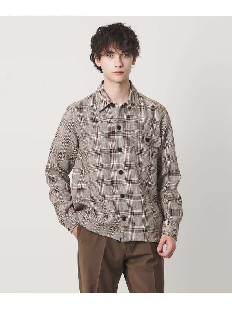 UNITED ARROWS ＜GUY ROVER＞チェック オーバーシャツ ユナイテッドアローズ トップス シャツ・ブラウス ブラウン【送料無料】