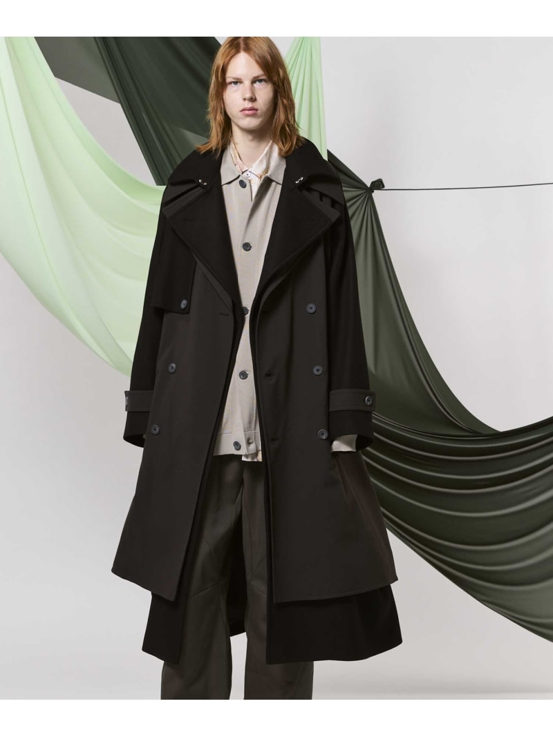 MAISON SPECIAL Prime-Over Layering Coat メゾンスペシャル ジャケット・アウター トレンチコート ブラック グレー【送料無料】