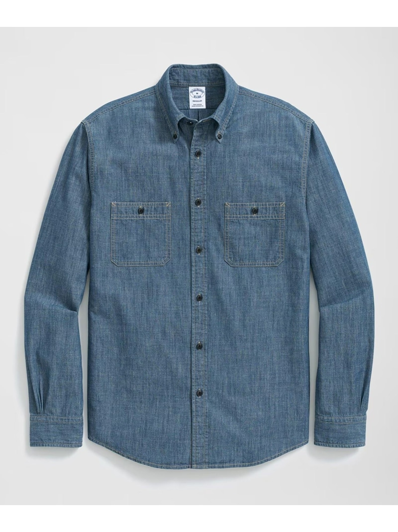 BROOKS BROTHERS コットン アートスクール インディゴシャンブレーシャツ Regular Fit ブルックス ブラザーズ トップス シャツ・ブラウス ブルー【送料無料】