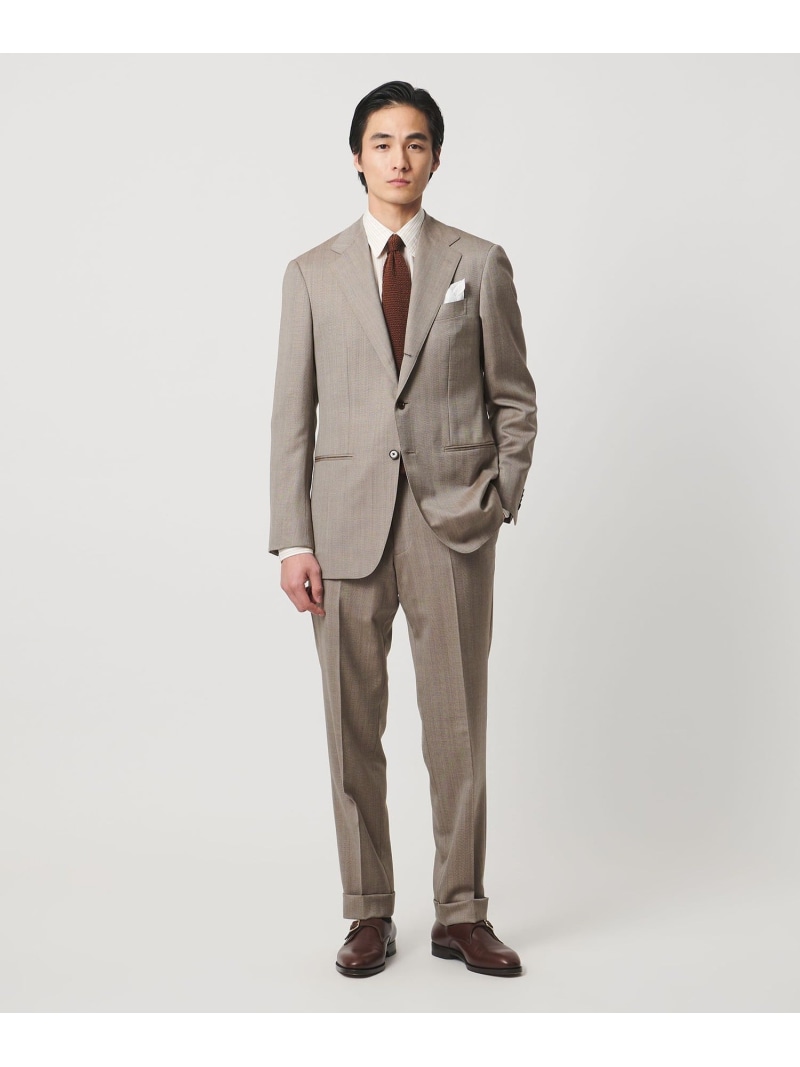 UNITED ARROWS Vitale Barberis Canonico 杉綾模様 シングル 3名取り草 背広 MC-MODEL 撥水 ユナイテッドアローズ 背広・フォーマル セットアップ背広 赤銅色【貨物輸送無料】