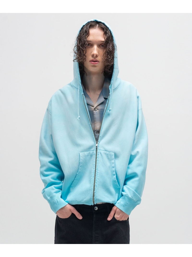 monkey time BEAUTY&YOUTH UNITED ARROWS サンフェード フレンチテリー フルジップ フーディー ビューティー＆ユース　ユナイテッドアローズ トップス カーディガン ブラック【送料無料】