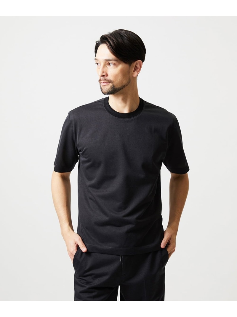 【SALE/30%OFF】MICHEL KLEIN HOMME 【セットアップ】ジャージークルーネック半袖カットソー ミッシェルクランオム トップス カットソー・Tシャツ ブルー【RBA_E】【送料無料】| Fashion Men