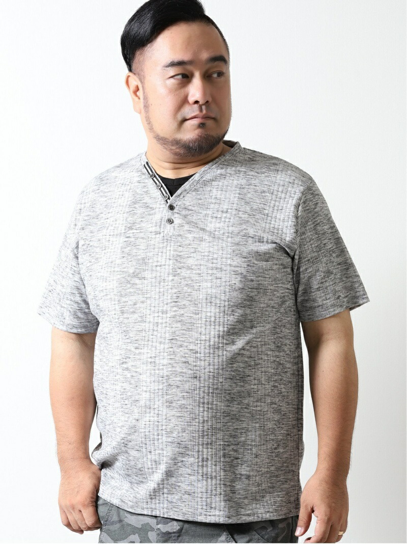 Grand Back 大きいサイズ グランうしろ側 Grand Back トリッキーランダムテープレコーダ フェイクレイヤード半袖tシャツ タカキュー カットソー Tシャツ グレー 送料無料 Taka Q メンズ カットソー タカキュー Grand Back Daam Mn