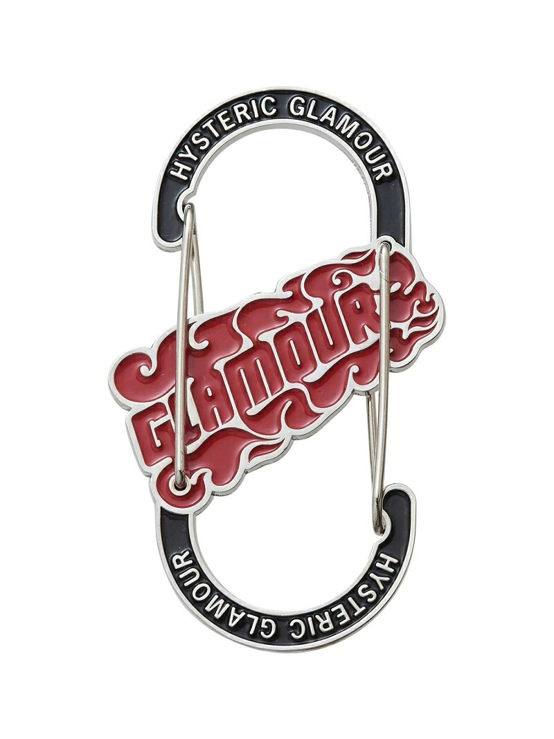 HYSTERIC GLAMOUR FLAME LOGO カラビナキーホルダー ヒステリックグラマー ファッション雑貨 チャーム・キーチェーン ブラック【送料無料】