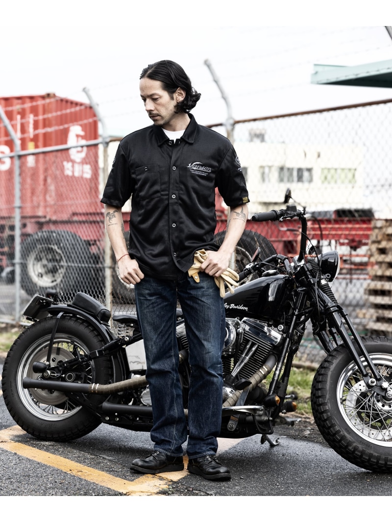 Vanson Leathers MESH WORK SHIRT バンソンレザーズ トップス シャツ・ブラウス ブラック【送料無料】