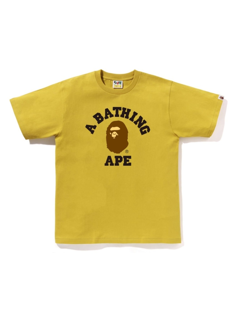A BATHING APE COLLEGE TEE ア ベイシング エイプ トップス カットソー・ティーシャツ 米国海軍 緑であること 薄墨色 黒いこと さくら色 黄色 白いこと【貨物輸送無料】