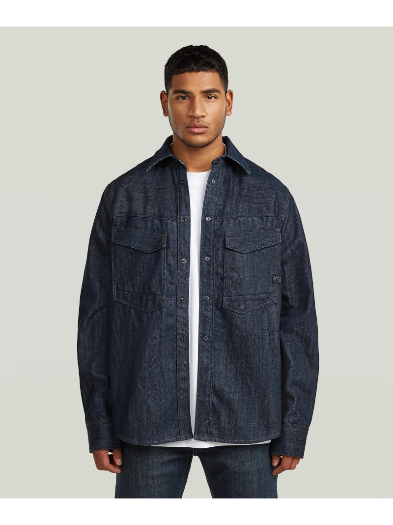 G-Star RAW 【公式ショップ】Dakota Regular Overshirt/クラシックディテールレギュラーデニムオーバーシャツ ジースターロゥ ジャケット・アウター デニムジャケット ネイビー【送料無料】