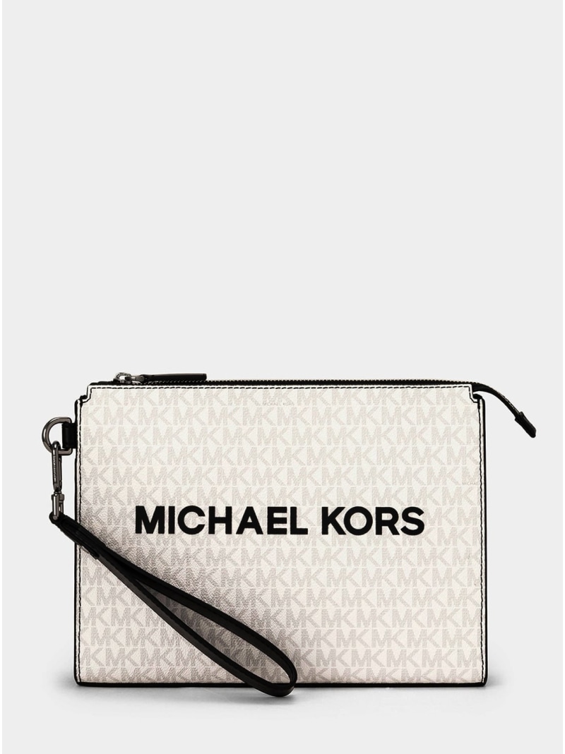 【SALE／84%OFF】MICHAEL KORS COOPER ポーチ ラージ - MKシグネチャー マイケルコース マイケル・コース バッグ トートバッグ ホワイト【RBA_E】【送料無料】