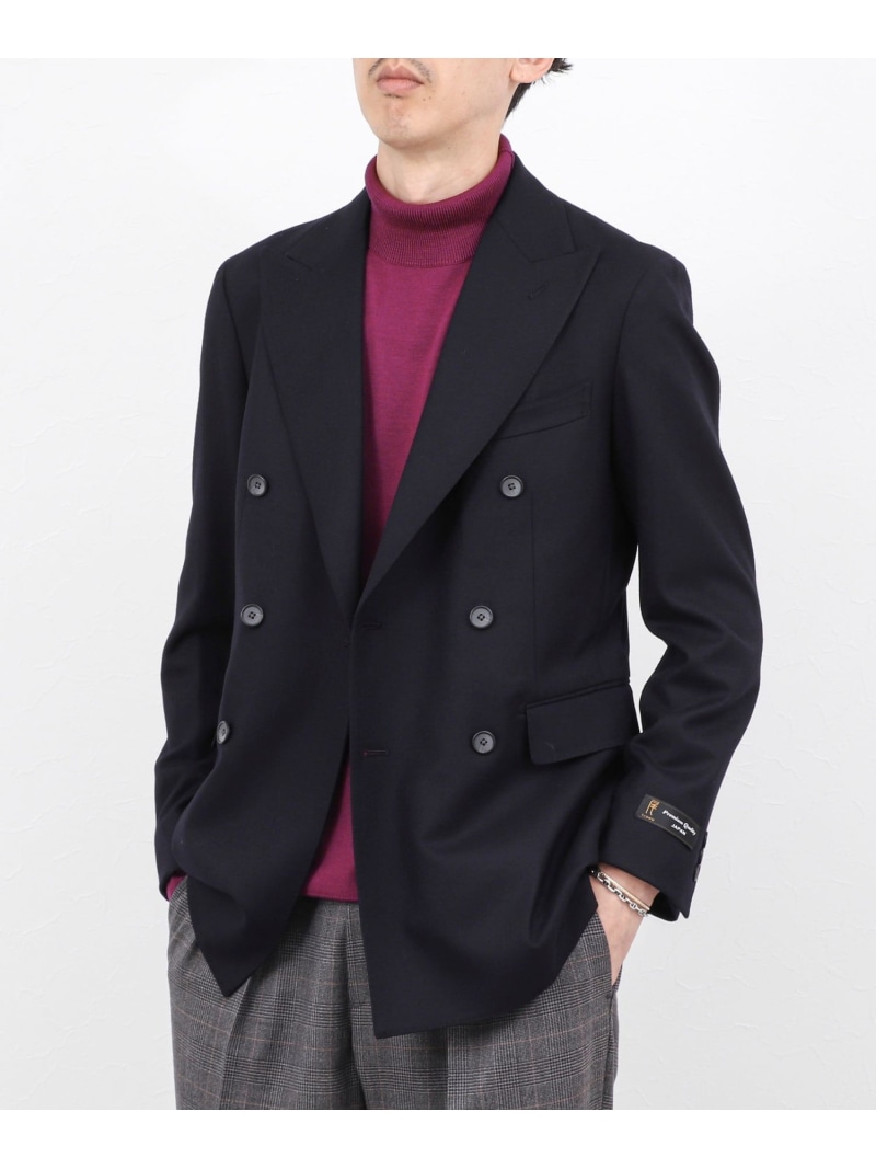 【SALE／45%OFF】NOLLEY'S goodman 《ビジカジ対応》尾州 WOOL W JACKET 25AW ノーリーズ ジャケット・アウター テーラードジャケット・ブレザー ネイビー【RBA_E】【送料無料】