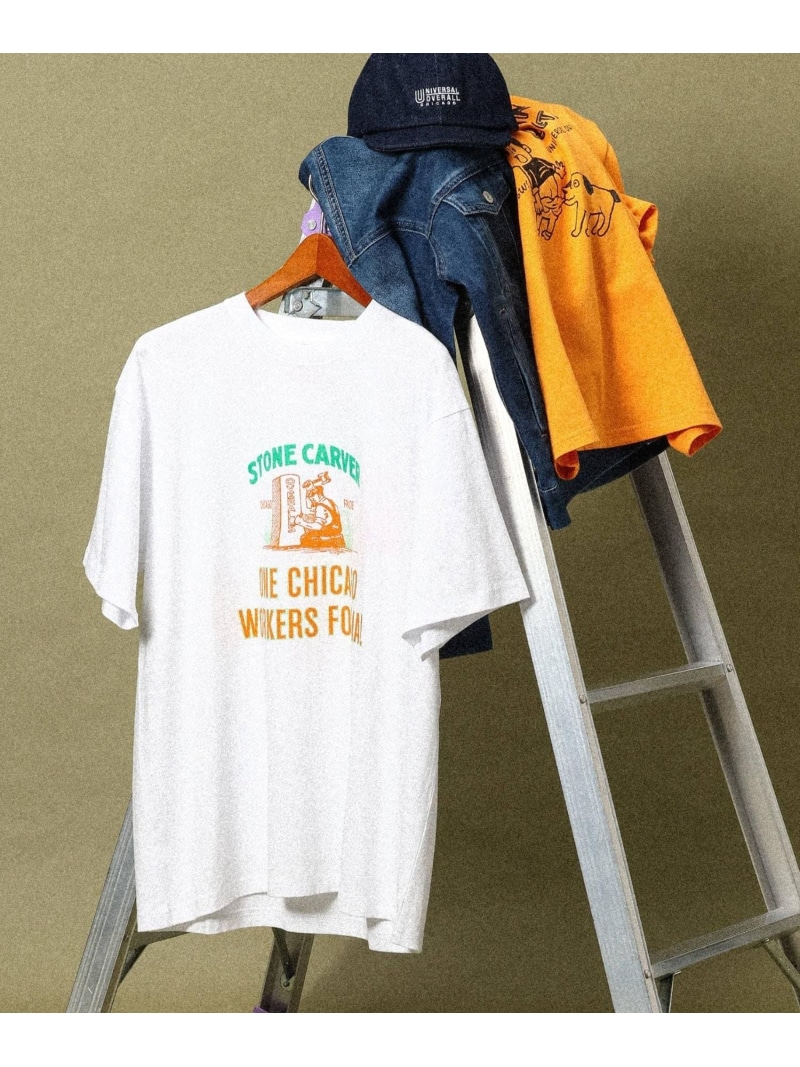 GLOBAL WORK UNIVERSAL OVERALL/グラフィックTシャツ/一部店舗限定/635131 グローバルワーク トップス カットソー・Tシャツ ブラック ホワイト【送料無料】