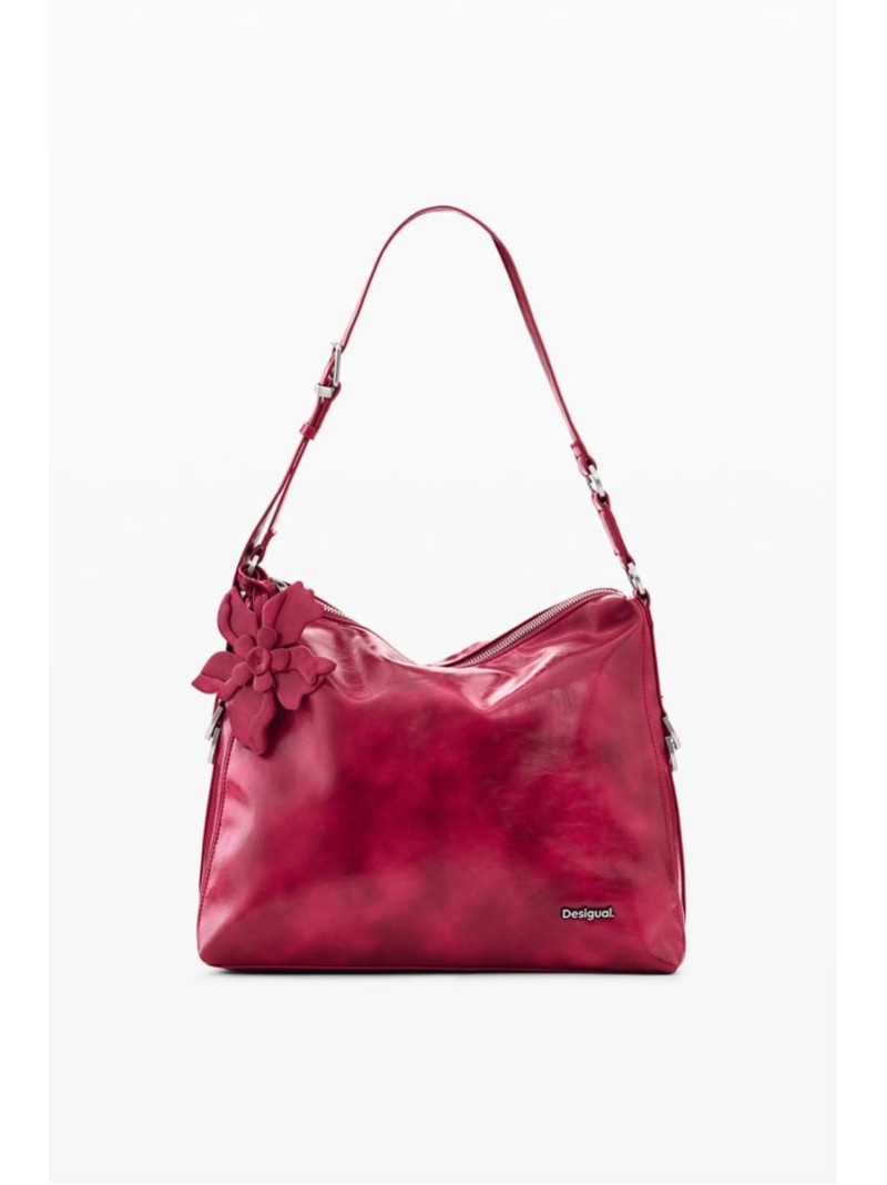 Desigual レザー風大型バッグ デシグアル バッグ ショルダーバッグ ピンク【送料無料】