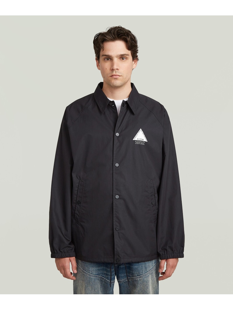 【SALE／30%OFF】G-Star RAW 【堅苦しさ販売店】COACH JACKET/コットンナイロンロゴコーチジャケット ジースターロゥ ジャケット・アウター 上衣・前掛け 黒いこと【RBA_E】【貨物輸送無料】