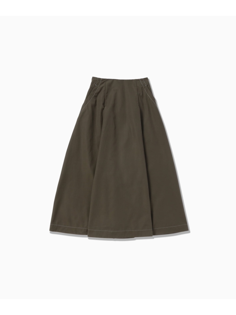 and wander high count cloth skirt (W) アンドワンダー パンツ その他のパンツ カーキグリーン ブラック グリーン【送料無料】