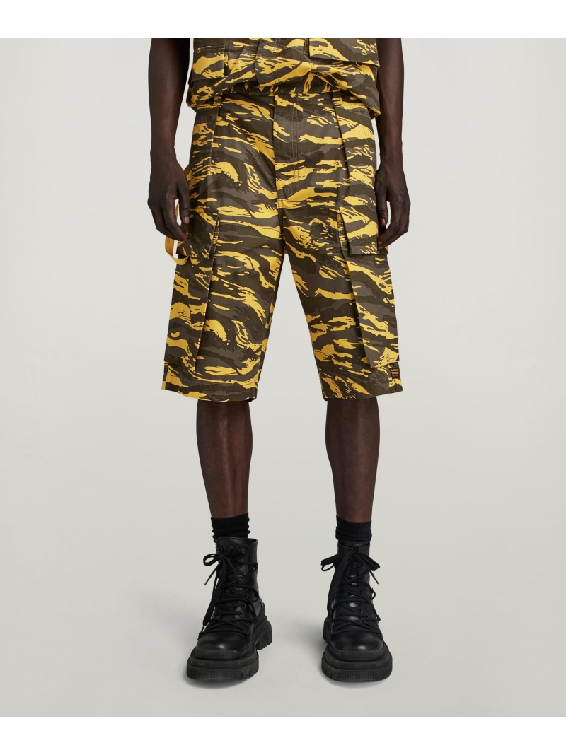 【SALE／40%OFF】G-Star RAW 【堅苦しさ販売店】R-3N Relaxed Shorts/カモフラリラックスルーズカーゴショートパンツ ジースターロゥ ズボン下 余分の物のズボン下 黄色【RBA_E】【貨物輸送無料】