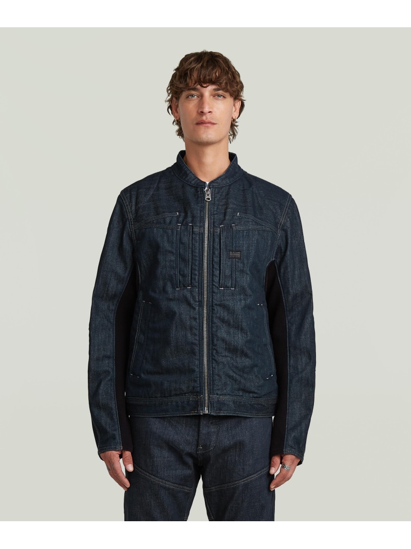 G-Star RAW 【公式ショップ】Biker Neo Raw Jacket/バイカーディテールデニムジャケット/シングルライダース ジースターロゥ ジャケット・アウター デニムジャケット ネイビー【送料無料】
