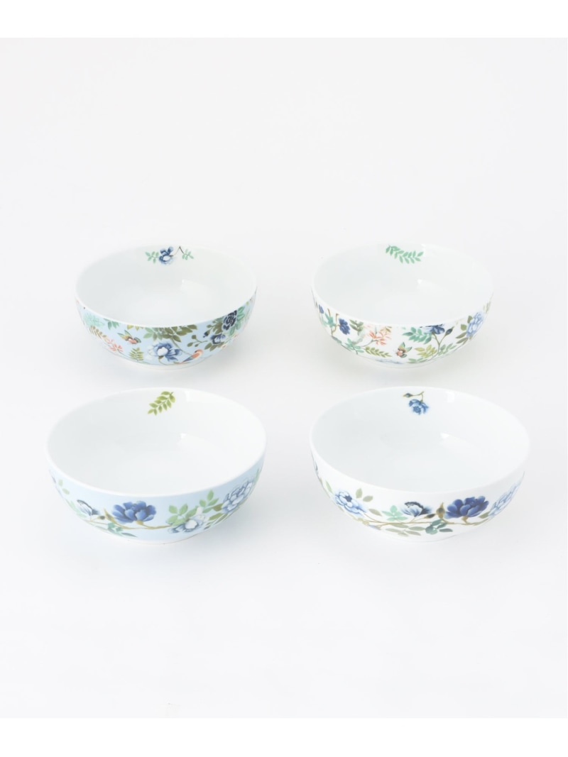 グランシュマン [DESIGNERS GUILD] PD CHINE シリアルボウル 4柄セット グランシュマン 食器・調理器具・キッチン用品 食器・皿 ホワイト【送料無料】｜ Fashion Men