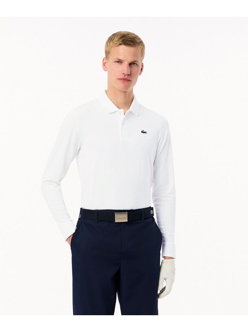 【SALE／30%OFF】LACOSTE UPF50 UVとり捨てる ウルトラドライワントーン長袖スポーツシャツ ラコステ トップス スポーツシャツ 白いこと 米国海軍【RBA_E】【貨物輸送無料】
