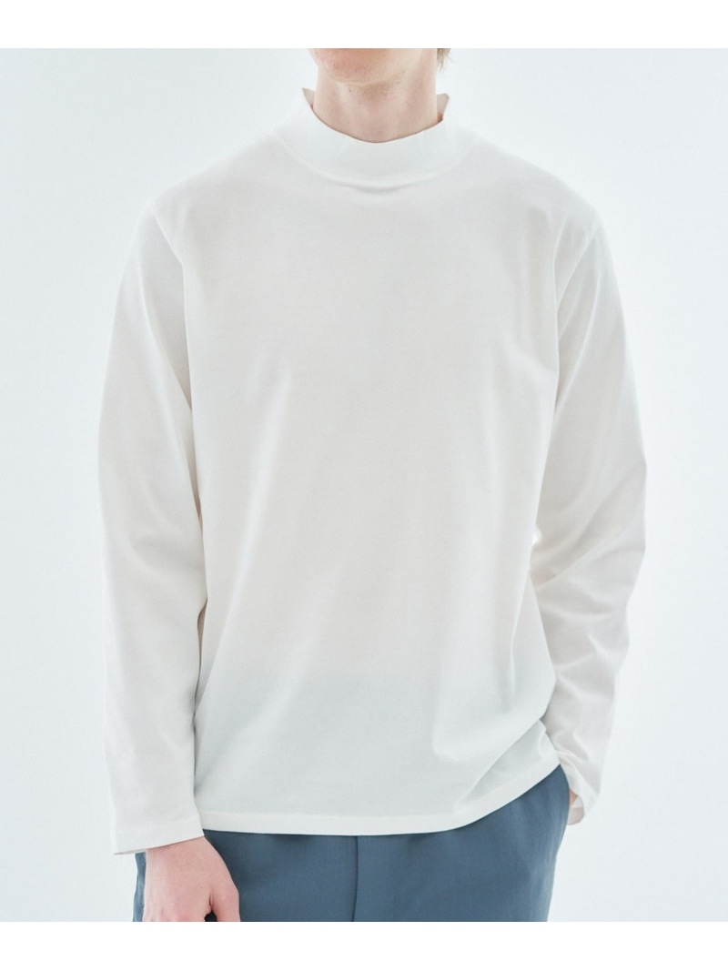 ESTNATION モックネックロングスリーブカットソー＜EVER KEEP＞ エストネーション トップス カットソー・Tシャツ ブラック ネイビー グレー ホワイト【送料無料】
