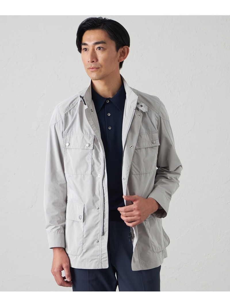 【SALE／42%OFF】BAKER STREET ポリエステルタフタモーターサイクルブルゾン ベイカー・ストリート ジャケット・アウター ブルゾン・ジャンパー グレー ネイビー【RBA_E】【送料無料】