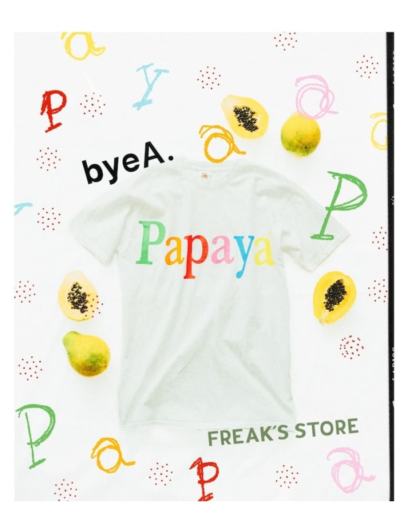FREAK'S STORE 別注 NOT APPLE T-shirt Papaya フリークスストア トップス カットソー・Tシャツ オレンジ ホワイト【送料無料】