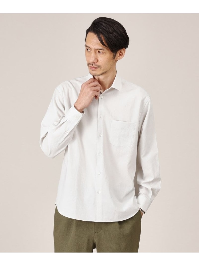 【SALE／30%OFF】TAKEO KIKUCHI 【Made in JAPAN】麻調ショートカラーシャツ タケオキクチ トップス シャツ・ブラウス ネイビー【RBA_E】【送料無料】