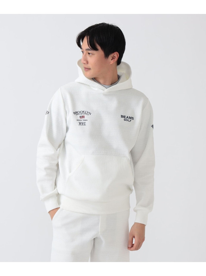 BEAMS GOLF PURPLE LABEL PURPLE LABEL / BROOKLYN ニット パーカー ビームス ゴルフ トップス ニット ネイビー ホワイト【送料無料】