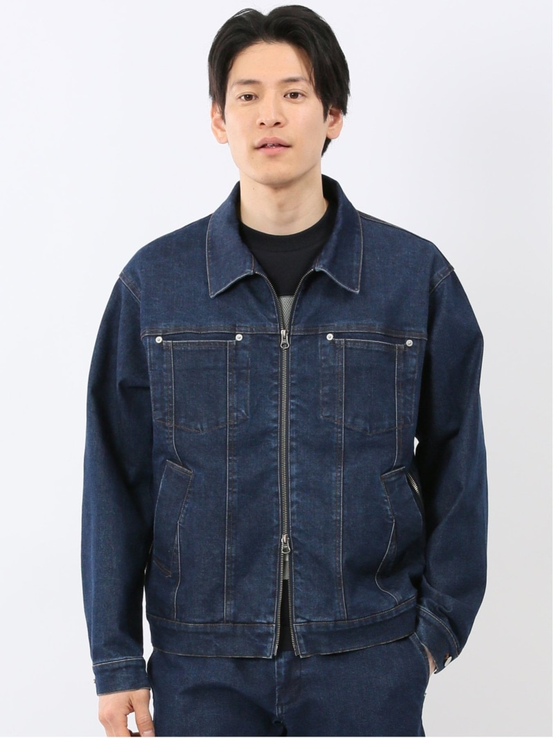 【SALE／30%OFF】TAKA-Q ストレッチ デニム ブルゾン(セットアップ可能) タカキュー ジャケット・アウター その他のジャケット・アウター ネイビー【RBA_E】【送料無料】