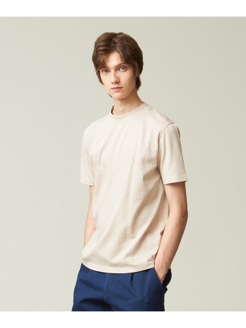 【SALE／40%OFF】J.PRESS 【ビジネス対応】【吸湿速乾】【J.PRESS PREMIUM JERSEY】 シアサッカー Tシャツ ジェイプレス トップス カットソー・Tシャツ グレー ベージュ ネイビー【RBA_E】【送料無料】