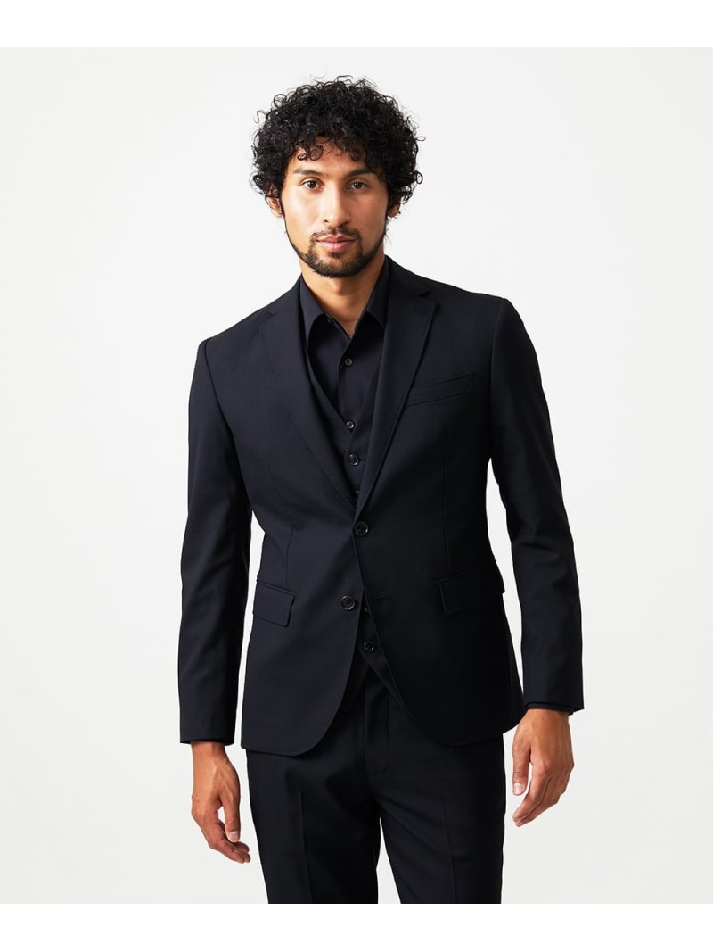 【SALE／10%OFF】MICHEL KLEIN HOMME 【セットアップ】小紋柄テーラードジャケット ミッシェルクランオム ジャケット・アウター テーラードジャケット・ブレザー ブラック【RBA_E】【送料無料】 44,402円