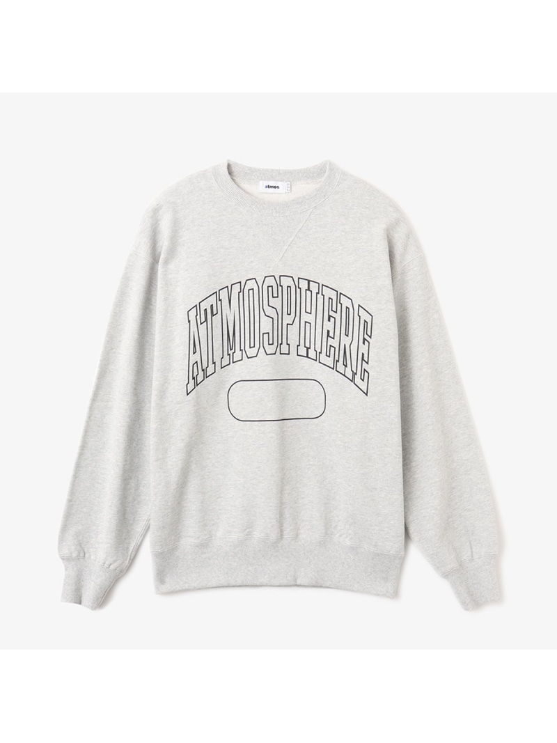 atmos atmos Vintage college logo Crew Sweatshirt GRAY アトモス トップス カットソー・プルオーバー 薄墨色【貨物輸送無料】