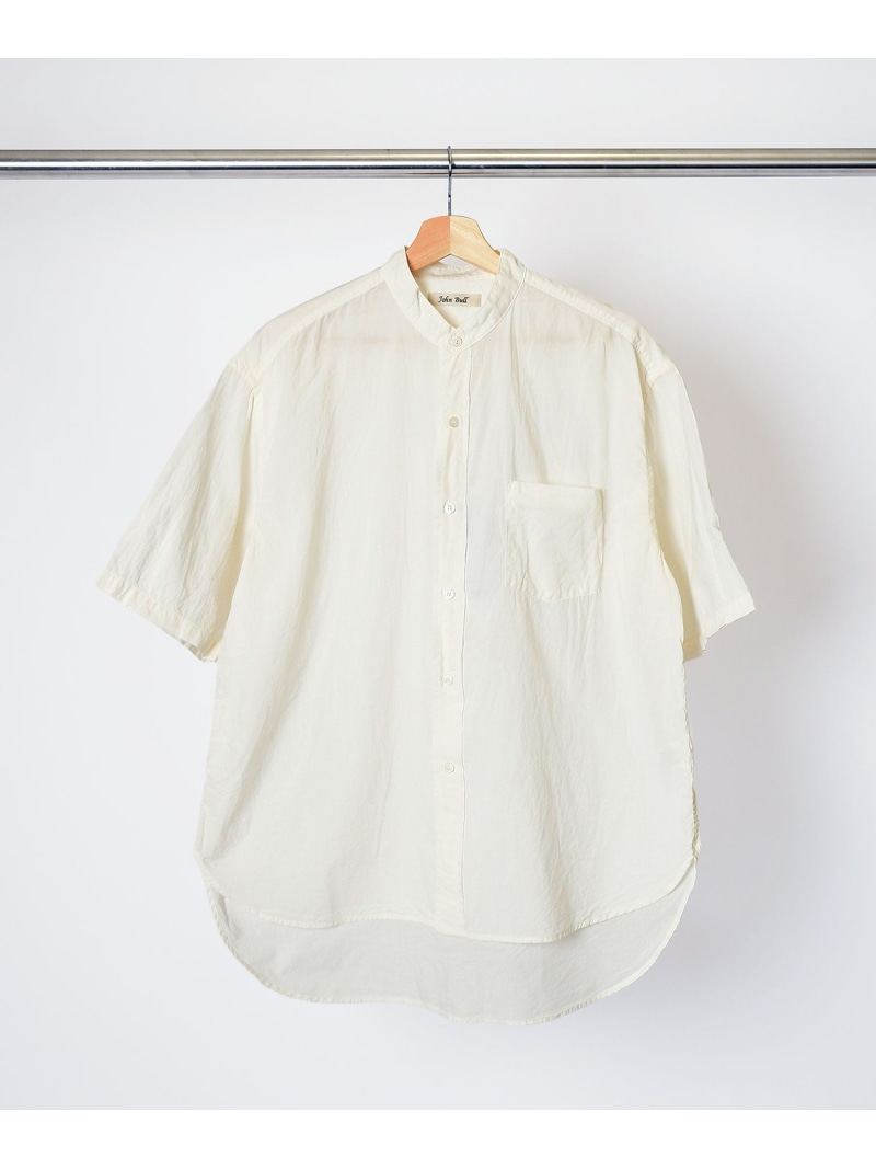 【SALE／30%OFF】Johnbull Private labo ガーメントダイバンドカラー半袖プルオーバー ジョンブルプライベートラボ トップス プルオーバー・トップ 白いこと 青み【RBA_E】【貨物輸送無料】