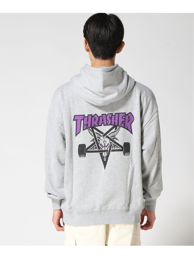THRASHER THRASHER/(M)SKATE GOAT 汗水 アノラック スラッシャー バイ リフルページ トップス パーカー・フーディー 薄墨色 白いこと 黒いこと【貨物輸送無料】