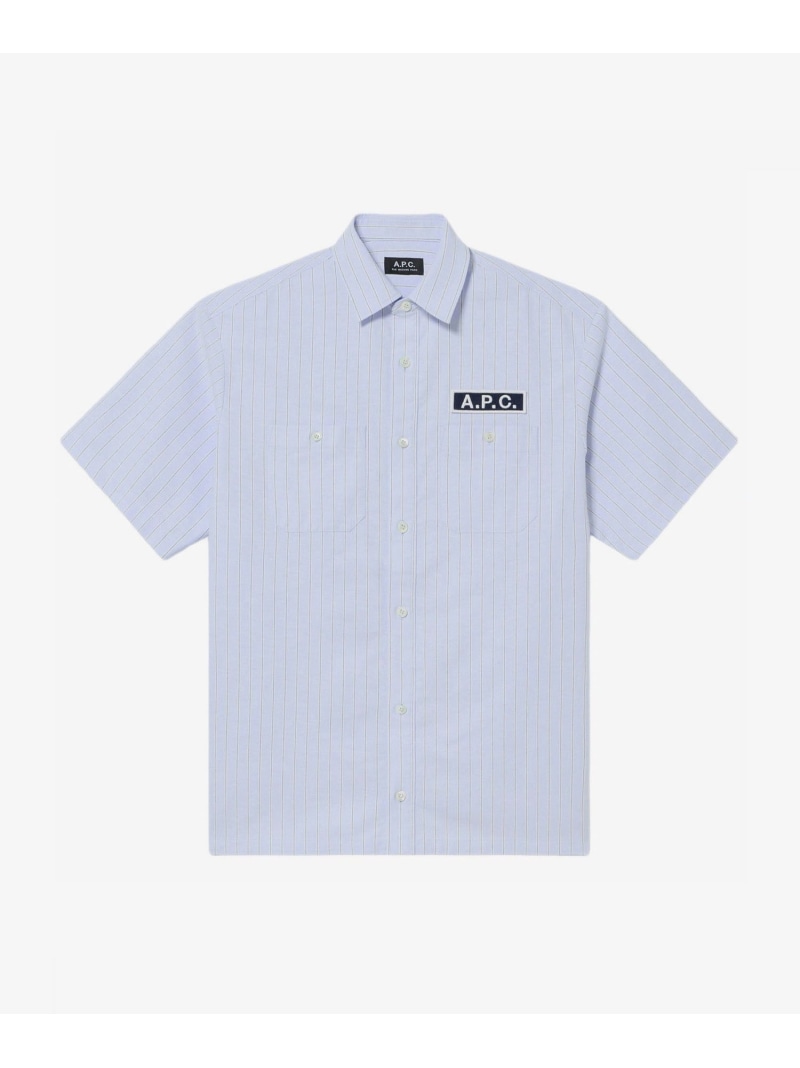 A.P.C. Phil 半袖シャツ アー・ぺー・セー トップス シャツ・ブラウス ブルー【送料無料】| Fashion Men