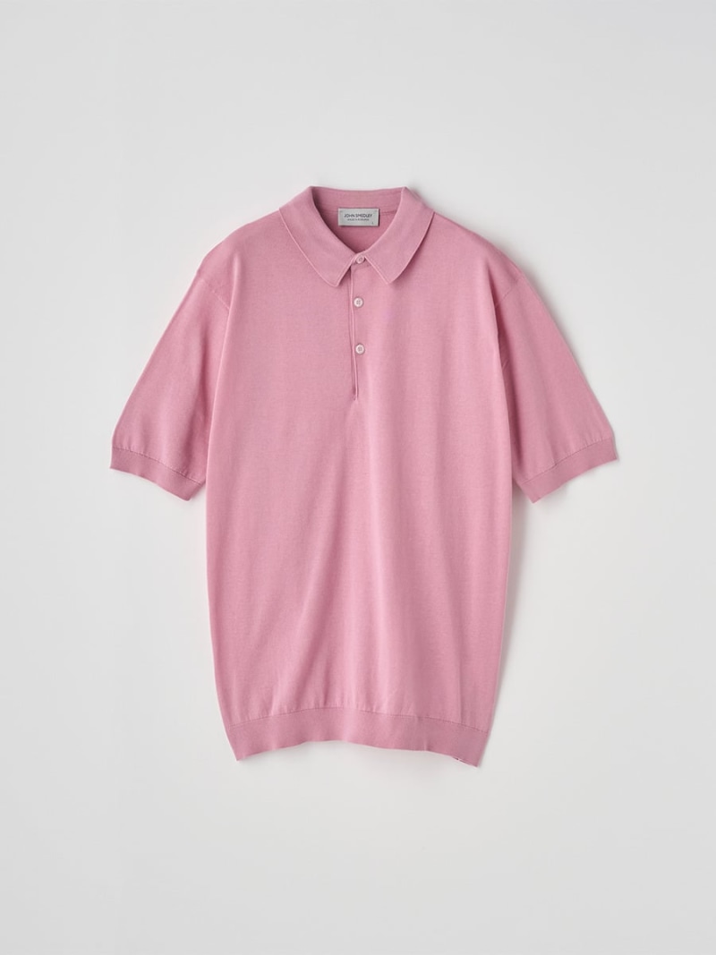 JOHN SMEDLEY 半袖コットンニットポロシャツ ｜ REID ｜ 30G MODERN FIT ジョンスメドレー トップス ニット ピンク【送料無料】