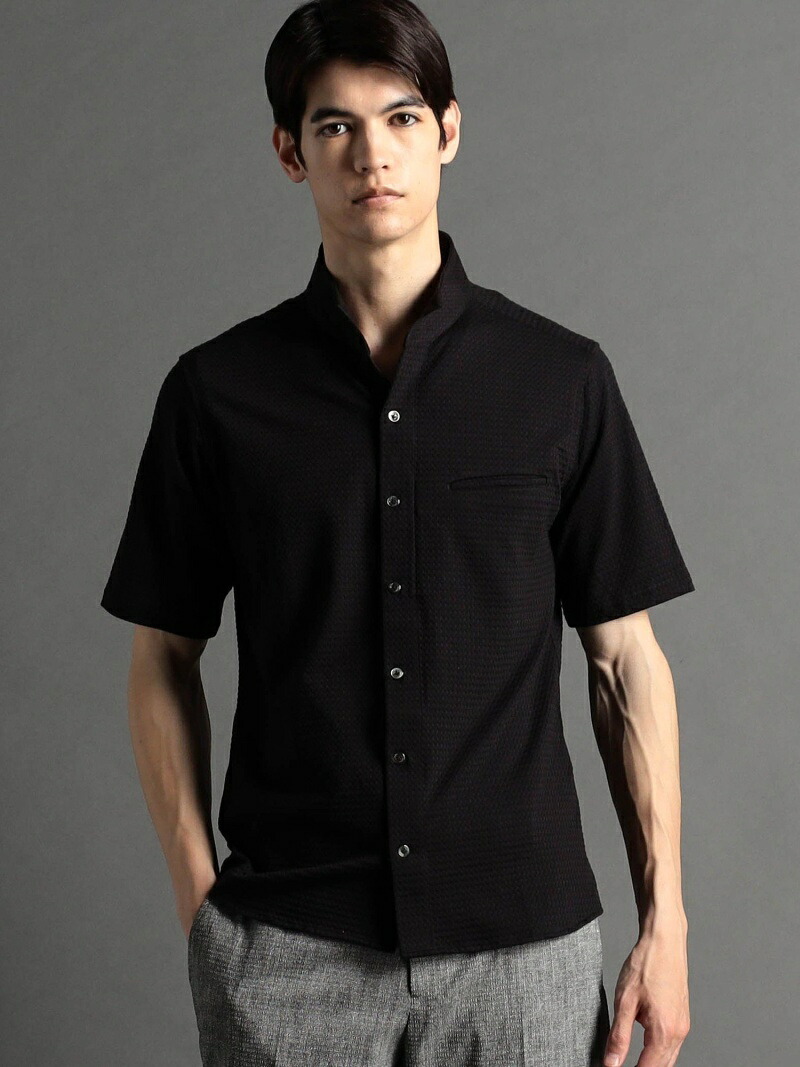【SALE/30%OFF】MONSIEUR NICOLE ex/tra 【ex/tra】ギンガムニット スタンドカラーシャツ ニコル トップス シャツ・ブラウス ブラック ホワイト イエロー ブルー【RBA_E】【送料無料】