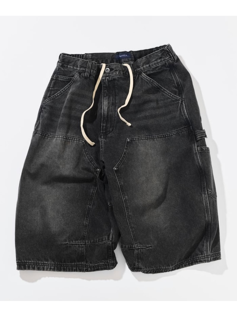【SALE／20%OFF】NAUTICA スーパーワイド カーブ ダブルニークロップド デニム フリークスストア パンツ ジーンズ・デニムパンツ ブルー ブラック ネイビー【RBA_E】【送料無料】｜ Fashion Men