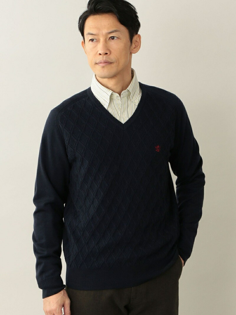 お買得 ニット ザ スコッチハウス クロスアーガイルvネックニット House Scotch Sale 36 Off The 長袖ニット イエロー Rba E 送料無料 パープル グレー ネイビー Bv1554 Golfgruppe Com