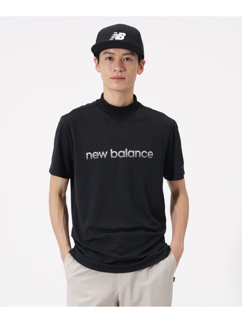 New Balance Golf リフレクトロゴボーダー柄 ショートスリーブ モックネック プルオーバー (MENS) ニューバランスゴルフ トップス その他のトップス カーキグリーン ブラック グレー【送料無料】