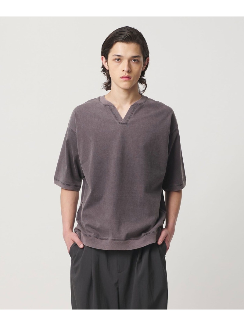 monkey time BEAUTY\u0026YOUTH UNITED ARROWS ガーメントダイ 労働者の一団のど首 旗がしら もの言う花＆若い者 ユナイテッドアローズ トップス カットソー・ティーシャツ 黒いこと 薄墨色【貨物輸送無料】