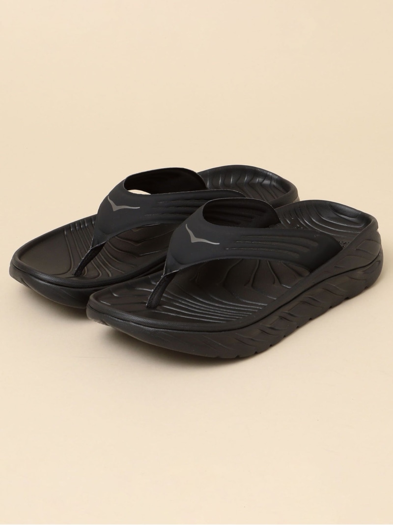 SHIPS MEN HOKA ONEONE: ORA RECOVERY FLIP シップス シューズ・靴 サンダル 薄墨色 黒いこと【貨物輸送無料】