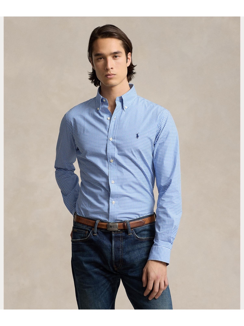 POLO RALPH LAUREN クラシック フィット チェック ストレッチ ポプリン シャツ ラルフローレン トップス シャツ・ブラウス ブルー【送料無料】 18,975円